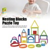 Baby Blocks Stacking Puzzle Set Colorful Wooden Building Blocks Educational