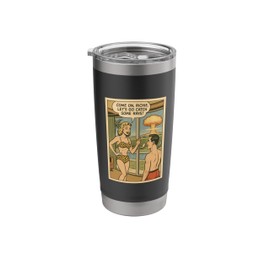 1950s Bikini Woman Catch Some Rays Atomic Bomb Comic Joke Stainless Steel Insulated Tumbler