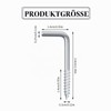 L-Shaped Wall Hook Screw M4 x 40 mm L-Hook Right