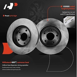 A-Premium 296mm (11.65 pulgadas) Rotores de Freno de Disco Ventilados Delanteros Compatibles con Modelos Selectos de Nissan - Altima 2007-2012, Solo Coupé 2013, 2014-2019, Juego de 2 Piezas