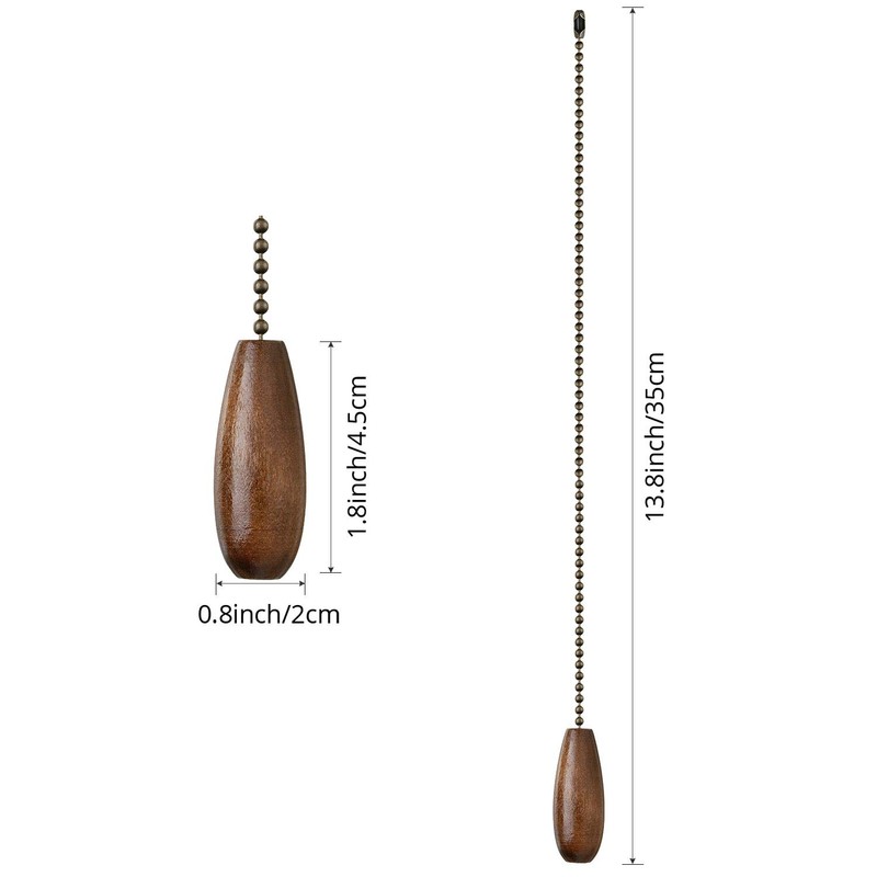 4 Pieces Ceiling Fan Chain Pulls Extender Wooden Pull Chain