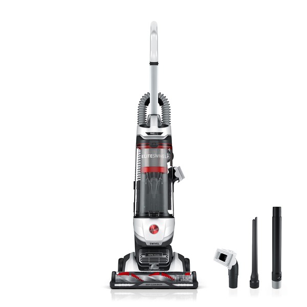 Hoover MAXLife Elite Swivel Vacuum Cleaner with HEPA Media Filtration, Bagless Multi-Surface Upright for Carpet and Hard Floors, UH75100, White