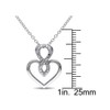 Accent Diamond Heart Pendant Necklace in Sterling Silver with Chain