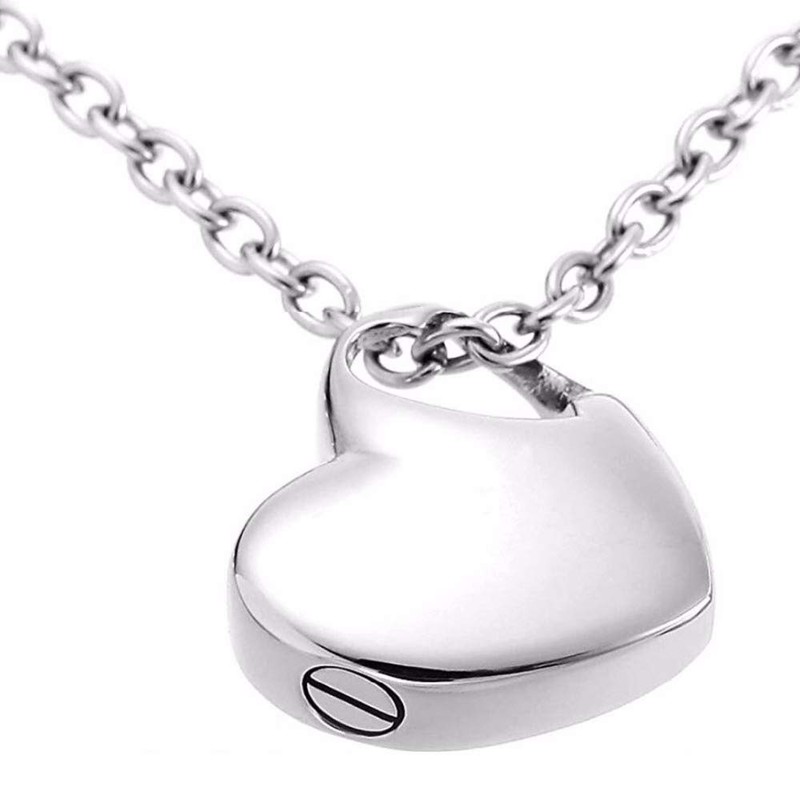 aplusashop ID Heart Ash Medallion + Chain with Engraving of