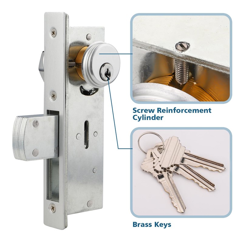 MaxxGeek Commercial Door Lock with Deadbolt and Solid Brass Mortise