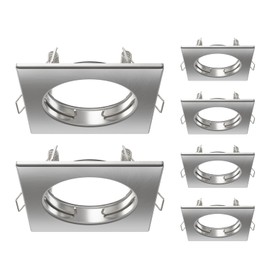 ledscom.de RIR Ceiling Mounting Frame Square Matte Stainless Steel Pack of 6