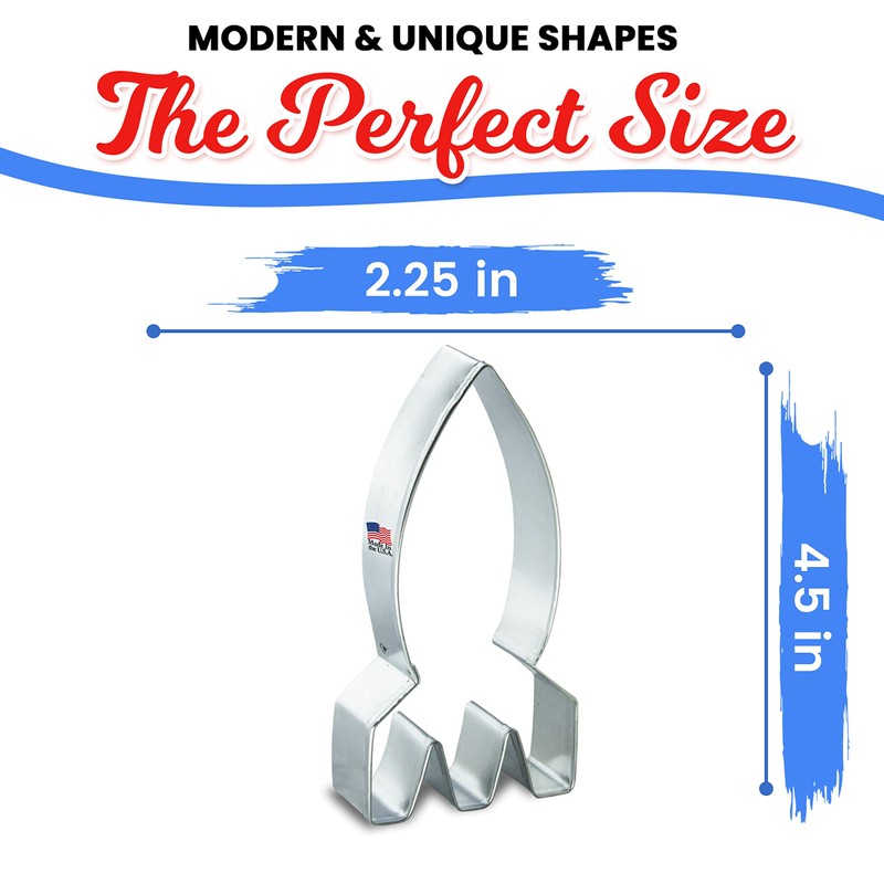 Rocket Ship Cookie Cutter 4.5 Inch - Made in the