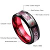 NUNCAD Tungsten Wedding Ring Celtic Dragon Red Carbide Fiber Black