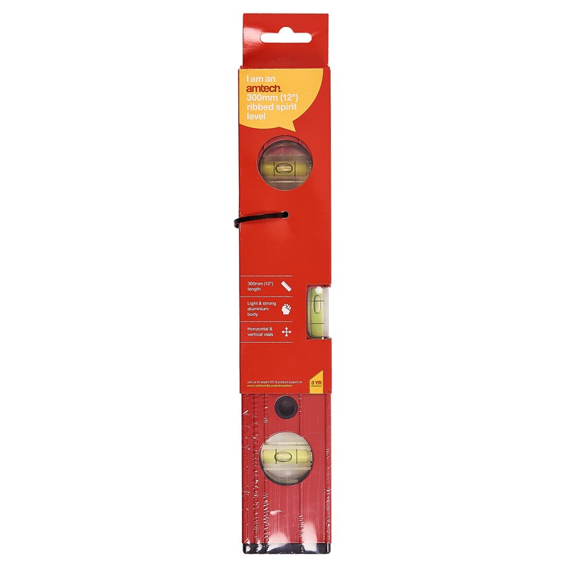 Amtech P4455 300mm (12") Ribbed Spirit Level