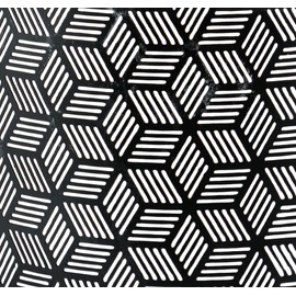 Deco 79 Metal Round Small Waste Bin with Laser Carved Design, 9" x 9" x 10", Black