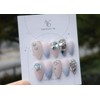 Handmade nail tips - Snow Flower ❄ - Stiletto Blossom