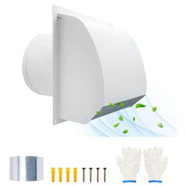10 Inch Heavy-Duty Galvanized Steel Hooded Wall Vent with Screen and Damper Exhaust Vents Cover Cap Wall-Mount Outside for House Kitchen Bathroom Dryer Ventilation