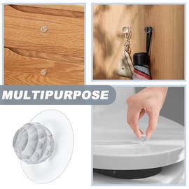 LELE LIFE 4 Pcs Transparent Crystal Knobs, No Drilling Self-Adhesive Dresser Drawer Acrylic Knob, Clear Cabinet Drawer Knobs, Pulls Handles for Wardrobe Bookcase Window, 1.1 Inch Diameter