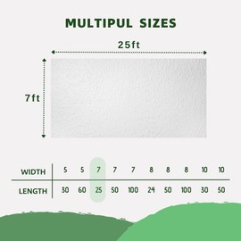 JUNKOGO Plant Freeze Protection Cover, 7x25ft Frost Cloth Winter Garden Blanket, Floating Row Cover for Cold Weather and Shade, Perfect for Outdoor Vegetables, Trees, Greenhouse