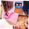 KOMBIUDA Miniature Bedding for Dollhouses 4pc Mini Blanket Crib Pillow