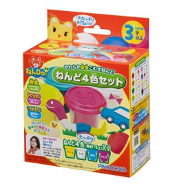 アガツマ(AGATSUMA) ねんDo! ねんど4色セット (リニューアル) 幅7cm×高さ7cm×奥行7cm 白/マゼンダ/黄色/青