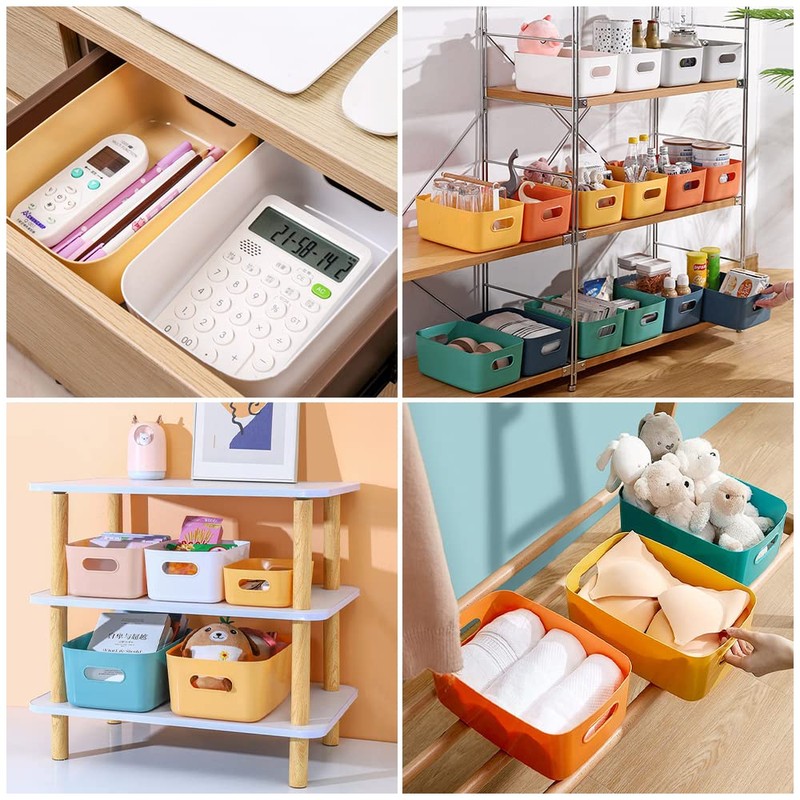 Yngffb Set of 3 Small Plastic Storage Baskets, Office Home
