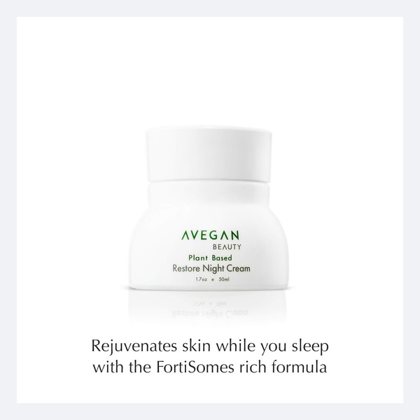 AVEGAN and Wellness Beauty Plant Based Restore Night Cream Build Firmer Younger Skin While You Sleep