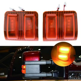 dunxunn LED Side Mirror Marker Turn Signal Lights Parking Lamp Compatible with 2008-2016 F250 F350 F450 F550 Super Duty Pickup Truck,Driver Side & Passenger Side (Amber Lens Amber LED)