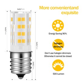 Yucclim Freezer LED Light Bulb 5304522314-4W 40Watt Equivalent, for Refrigerator,Microwave,Range Vent Hood, E17 Intermediate Base,Replacement 5304517886, KEI D28A,KEL 2816X (Warm White 3000K)