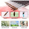 Fuumuui Sable Watercolour Brushes, 9pcs Detail to Mop Kolinsky Sable