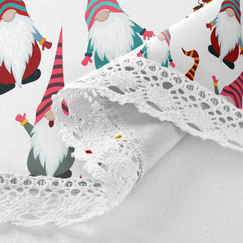 Christmas Tablecloths Christmas Gnome Decoration Seamless Tablecloth for Round Tables,