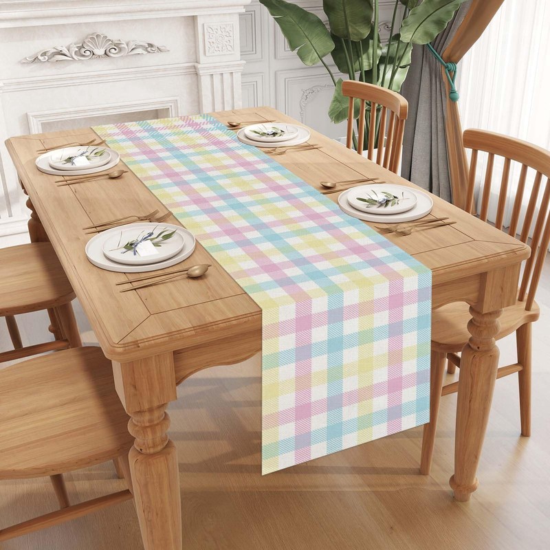 Buffalo Check Plaid Spring Table Runner Farmhouse Spring Summer Easter
