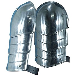 THORINSTRUMENTS (with device) Medieval MERC Steel Pauldrons Shoulder Armour Silver One Size