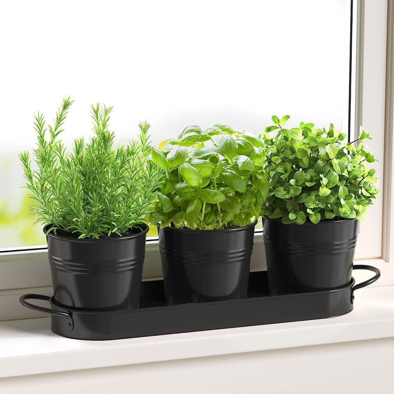 MoFarbe Herb Pots for Kitchen & Windowsill | Kitchen Herb