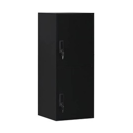 WISUNO 2 Door Vertical Stackable Storage Cabinet with Lock,Anti-Failing Device, Metal Lcoker,Organizer for Office, Home, Gym, School,Employee,Kids. (2D-Black)