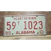 Vintage 1980 ALABAMA License Plate Antique Car Tag