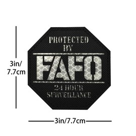 Funny Hook and Loop Patch - Octagon FAFO Reflective Patches, Military Morale Badge for Tactical Backpacks, Army Vests, Dog Harnesses, Service Animal Vests, Jackets, Jeans, Hats, Tactical Gear