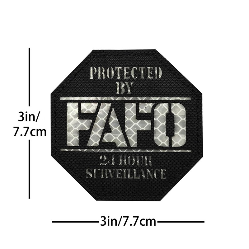 Funny Hook and Loop Patch - Octagon FAFO Reflective Patches,