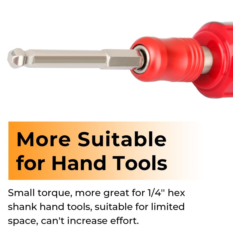 Hakkin 20pcs Ball End Allen Key Set 1/4” Hex Shank