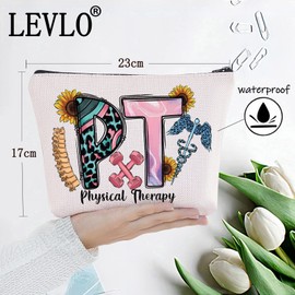 LEVLO Bolsa de terapia física con cierre para fisioterapeuta, regalo de agradecimiento para fisioterapeuta, bolsa de viaje PT regalo de graduación, PT, Bolsa de cosméticos