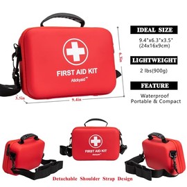 Kit de Primeros Auxilios de 340 Piezas, Estuche Resistente al Agua de Alta Calidad para Coche, Hogar, Oficina, Viajes, Camping, Deportes, Exteriores, 