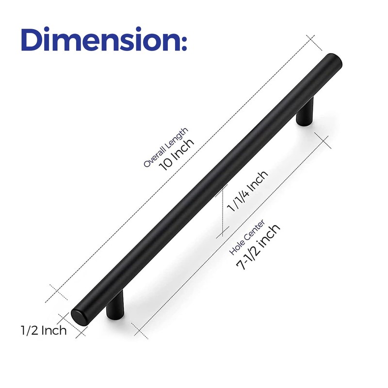 Ravinte 18 Pack 7-1/2 Inch Cabinet Handles Matte Black Stainless