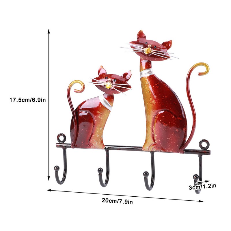 Cat Shape Wall Hook Rack Coat Hat Wall Hanger Holder