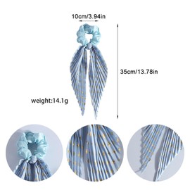 Scrunchies Haargummis 6 Stück Scrunchies Satin Weiche Elastische Haarbänder Haarschmuck Haargummi mit Schleife für Damen und Mädchen