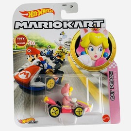 Hot Wheels Mario Kart - Vehicle / Car Made of Metal - Cat Peach Standard Kart - Novelty 2021 - New