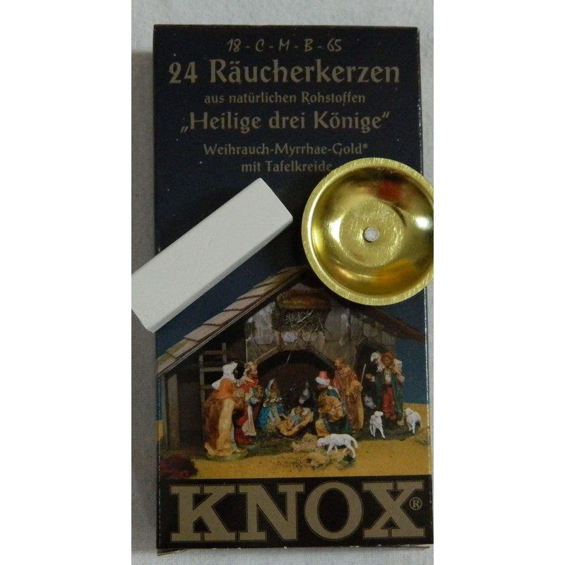 Knox Three Kings Christmas Myrrh Incense Cones with Chalk and