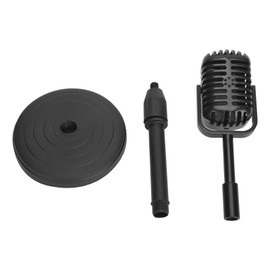 Retro Microphone Prop Fake Vintage Old Style Model with Stand Antique Decor for Costume Photography Shoot