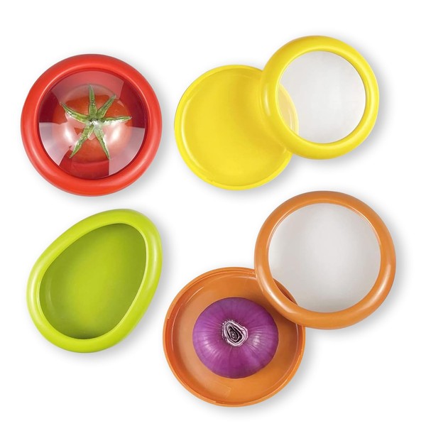 Clipore 4 Pack Silicone Food Storage Containers,fresh pod, Reusable Freshness
