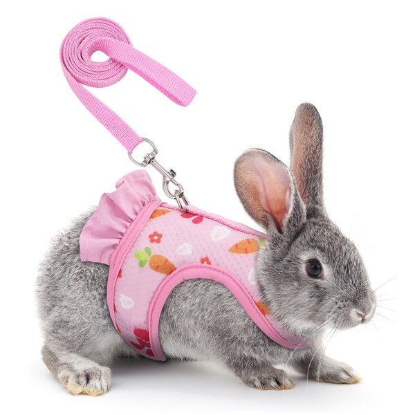 Rabbit Harness and Leash Adjustable Breathable Mesh Ferret Harness Available