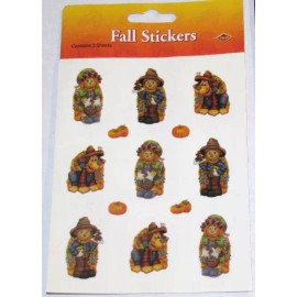 Beistle Autumn Scarecrow Stickers, Scarecrow stickers, 4 SHEETS/PK #94004 #L