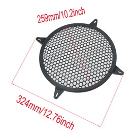 SYCZIOHU 2 Pcs 10 Inch Speaker Grill Plastic Round Subwoofer Grill with 4 Pcs Clamps Waffle Protector Guard Speaker Cover Decorative Car Audio Grille Black
