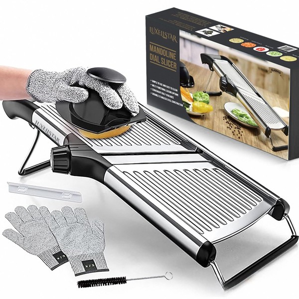 LUXELLSTAR Mandoline Slicer with Adjustable Blades, Potato Slicer, Onion Slicer,