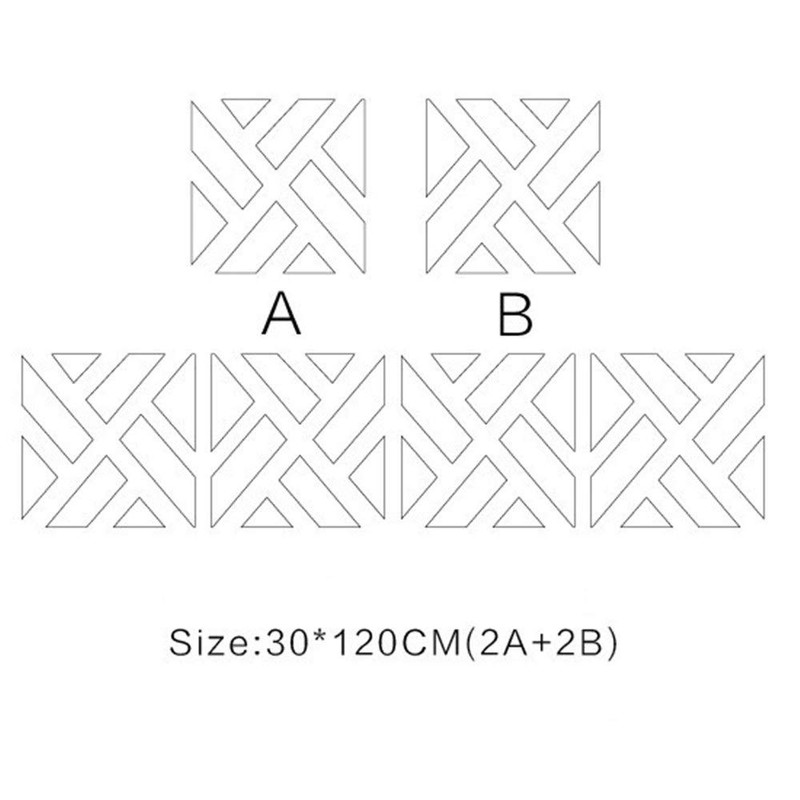 TRIXES 4PC 3D Geometric Mirrored Pattern - Colour Gold -