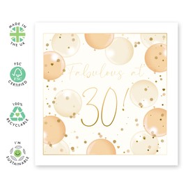Central 23 - Cute 30th Birthday Card for Her - 'Fabulous at 30' - Elegant Birthday Card - Sister Birthday Card - Comes with Cute Stickers