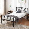VECELO Twin Size Bed Frame with M Shape Headboard/Mattress Foundation/No